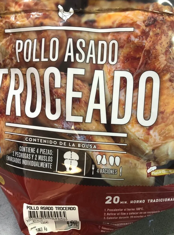 Pollo asado troceado