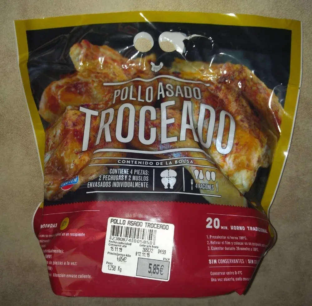 Pollo asado troceado
