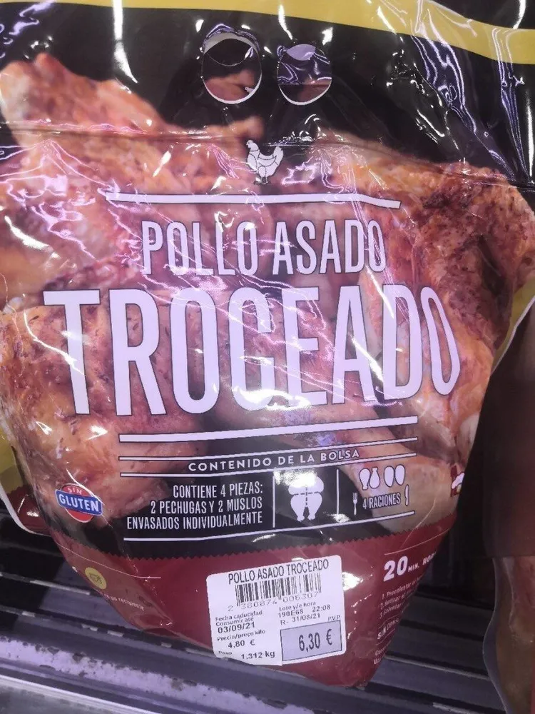 Pollo asado troceado