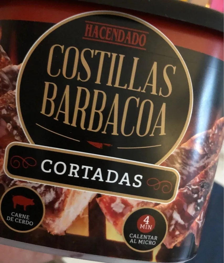 Costillas barbacoa cortadas