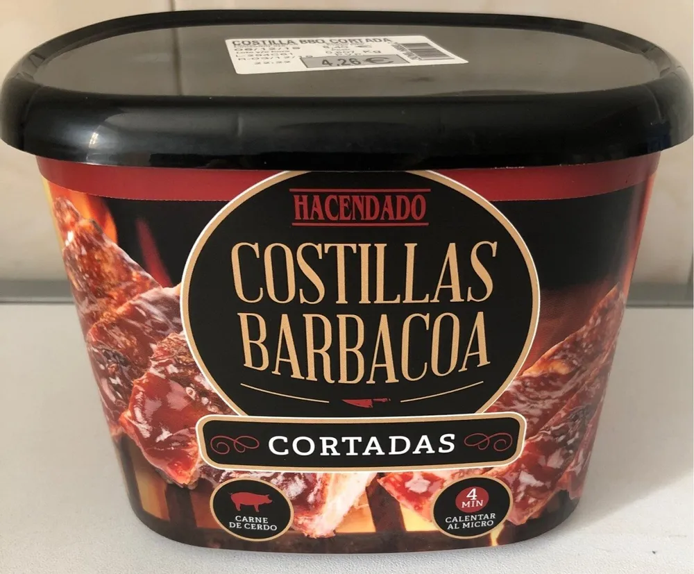 Costillas barbacoa cortadas