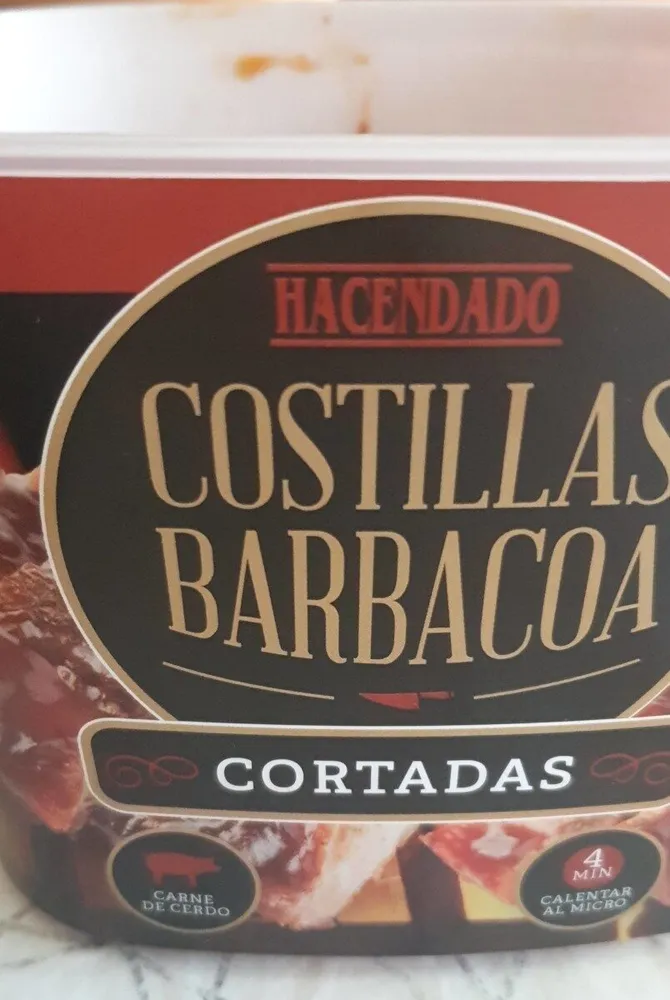 Costillas barbacoa cortadas