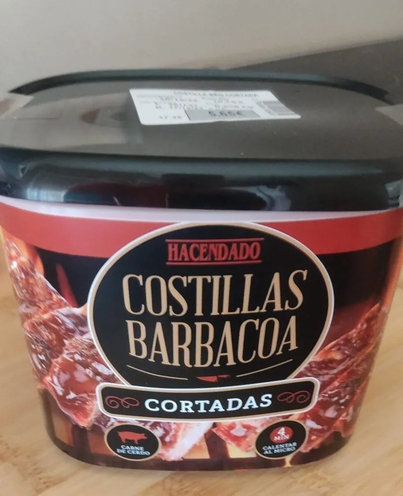 Costillas barbacoa cortadas
