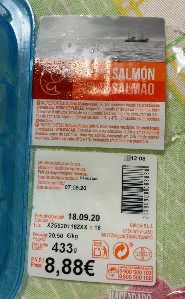 Escalopines de salmón