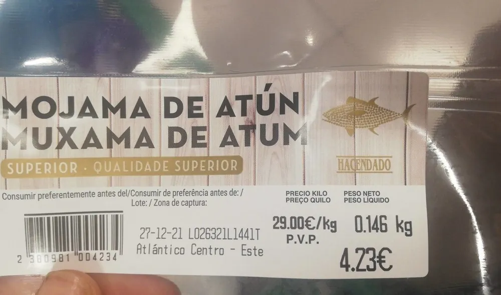 Mojama taco superior