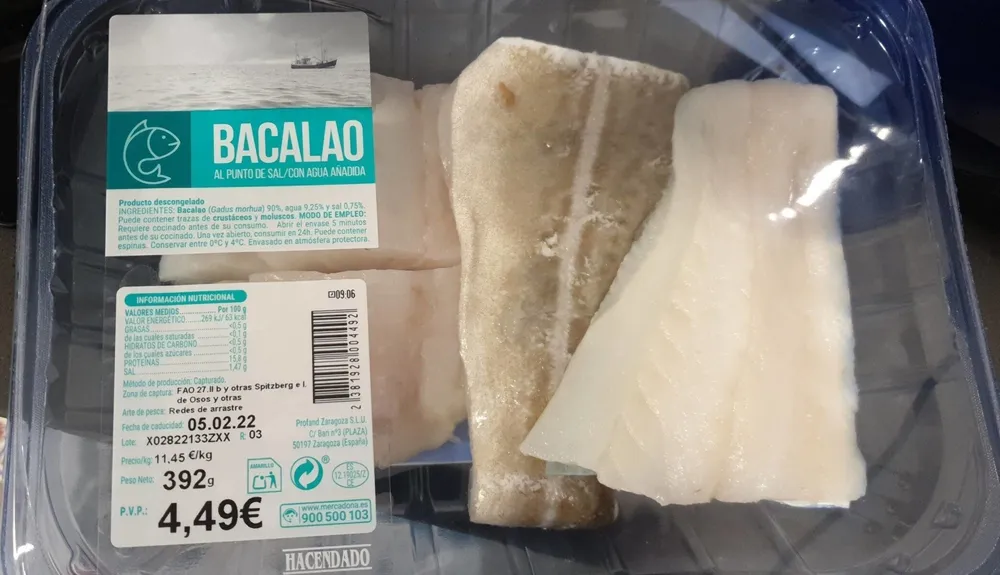 Bacalao al punto de sal con agua añadida