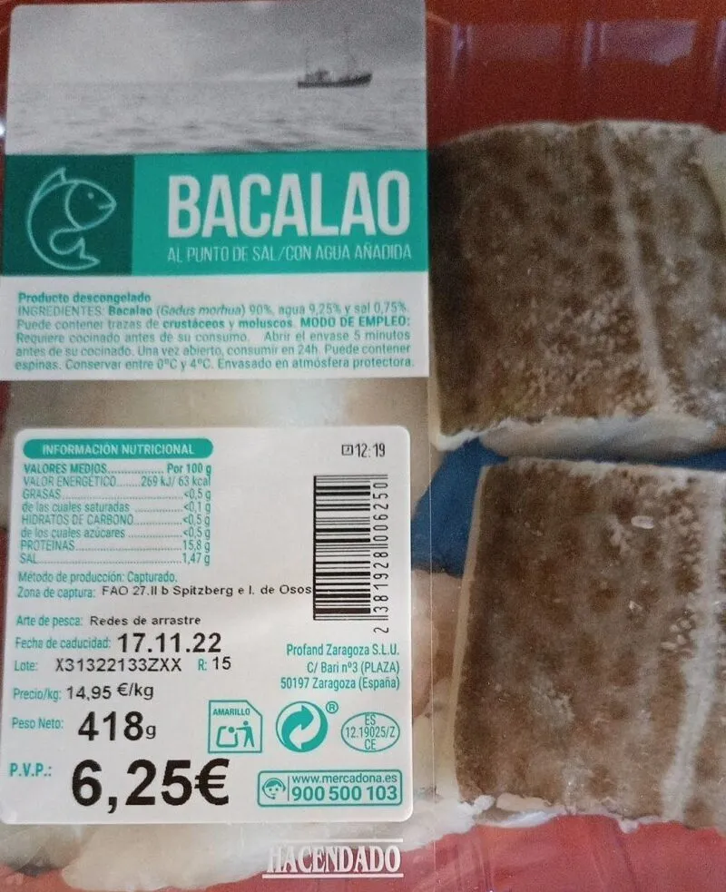 Bacalao al punto de sal