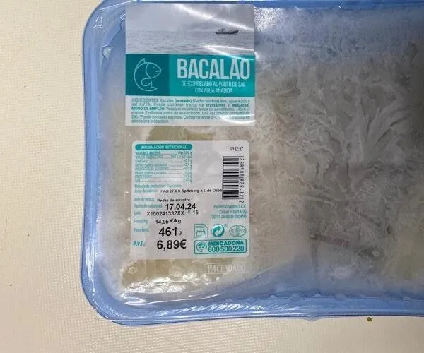 Bacalao al punto de sal hacendado