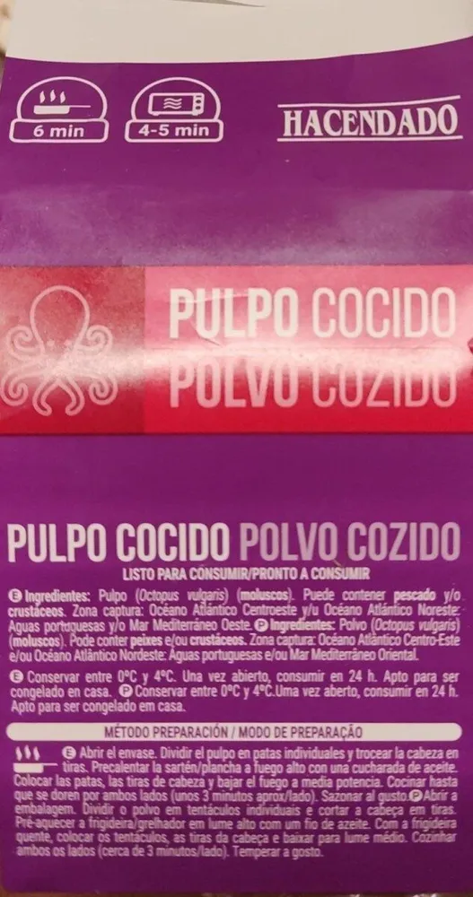 Pulpo cocido