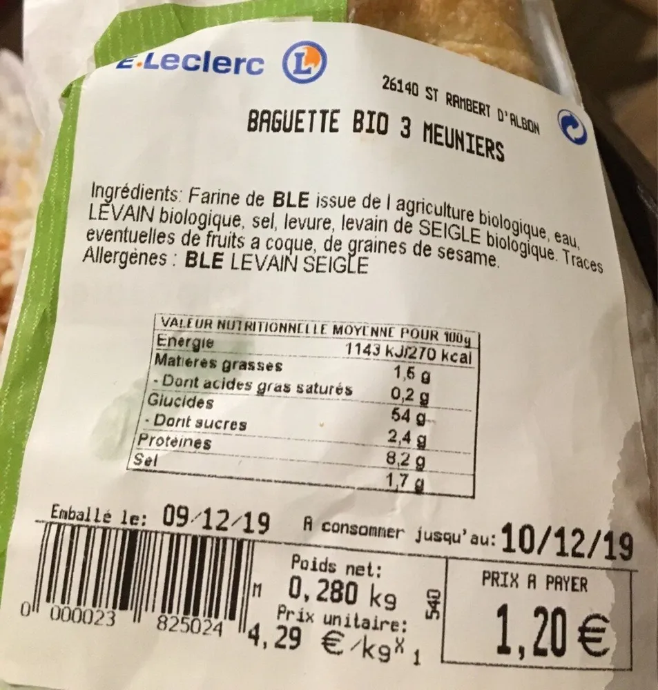Baguette bio 3 meubiers