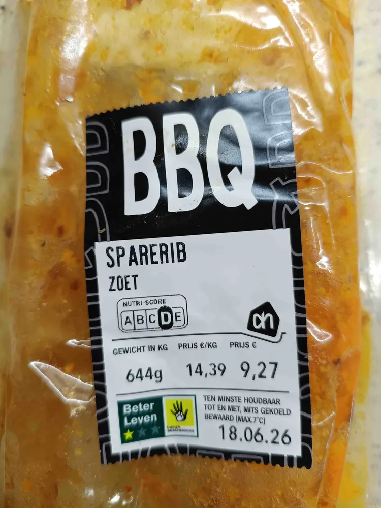 BBQ spareribs zoet