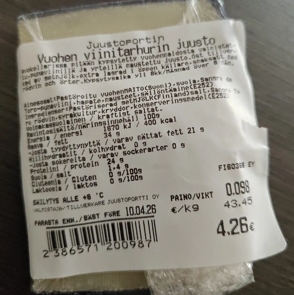 Vuohen Viinitarhurin Juusto
