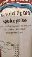 Brovold elg biff spekepølse