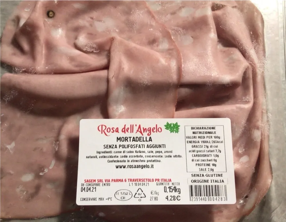 Mortadella senza polifosfati aggiunti