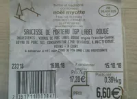 SAUCISSE DE MORCEAU IGP LABEL ROUGE