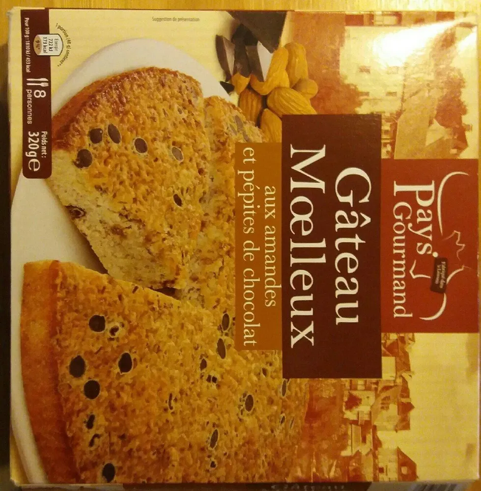 Gâteau Moelleux aux amandes et pépites de chocolat