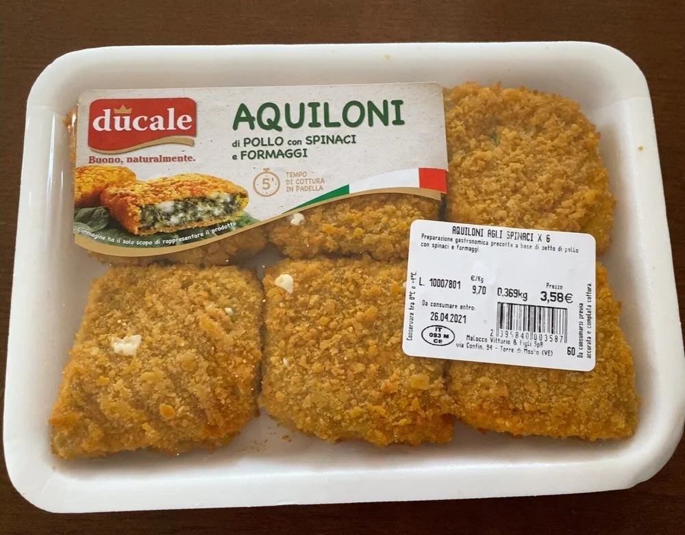 Aquiloni di pollo con spinaci e formaggi