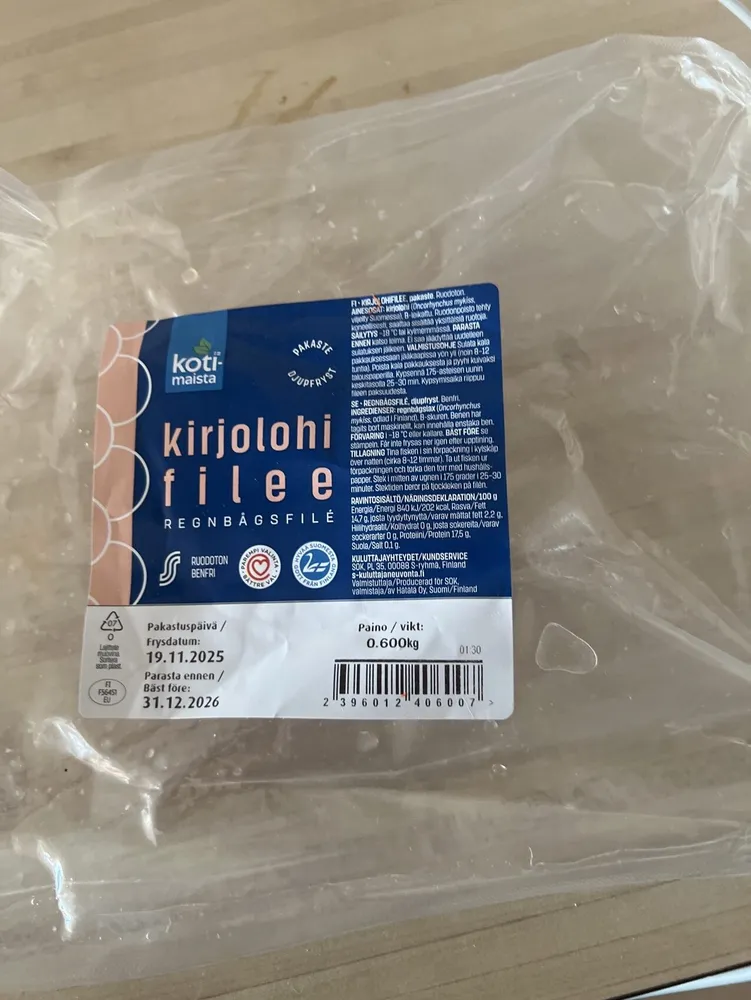 Kirjolohi Filee