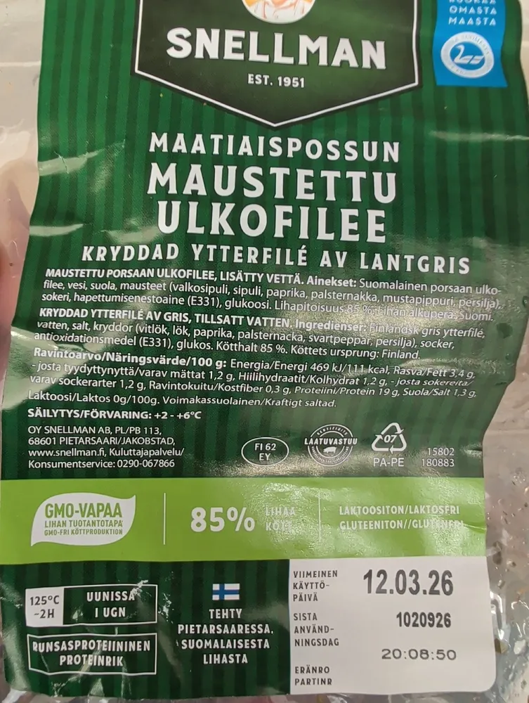 Maatiaispossun Maustettu Ulkofilee