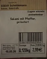 Salami Mit Pfeffer, Geräuchert