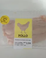 Pechugas fileteadas corte fino de pollo