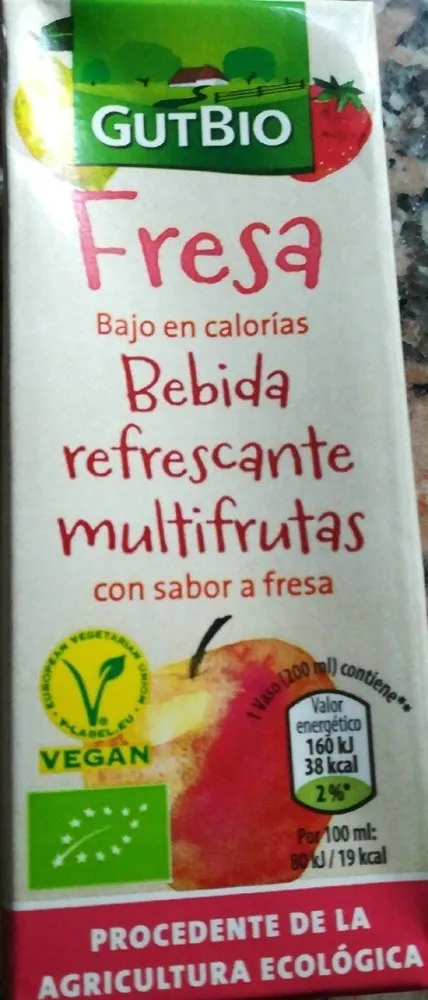 Bebida multifrutas sabor a fresa
