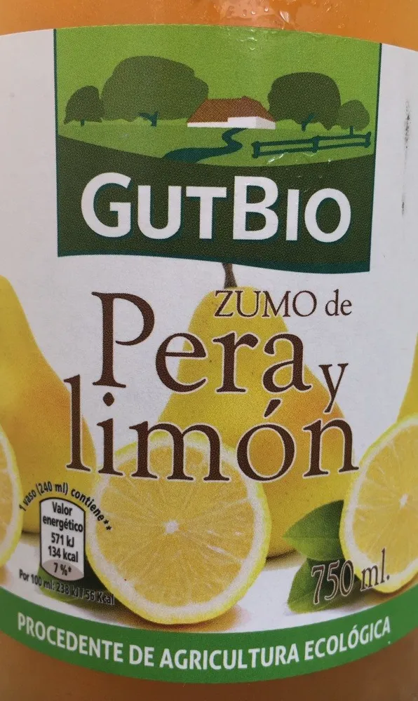 Zumo de pera y limón