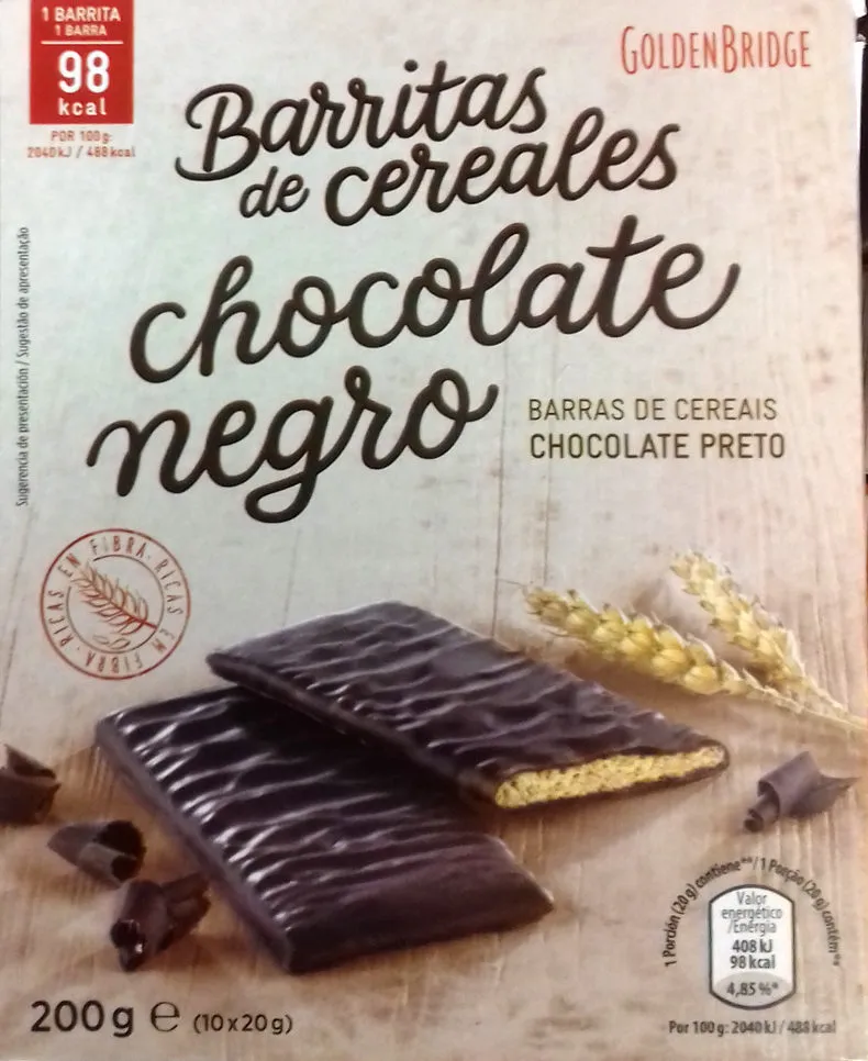 Barritas de cereales chocolate negro