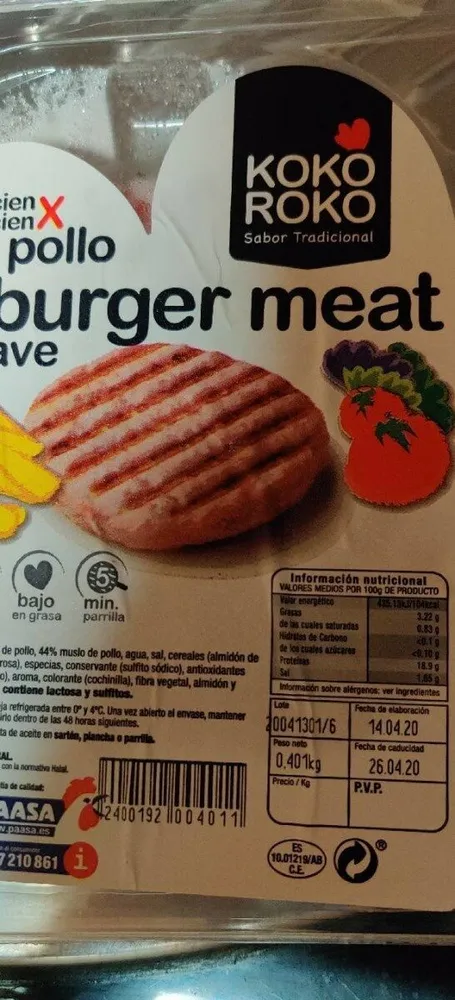 Pollo burguer meat ave