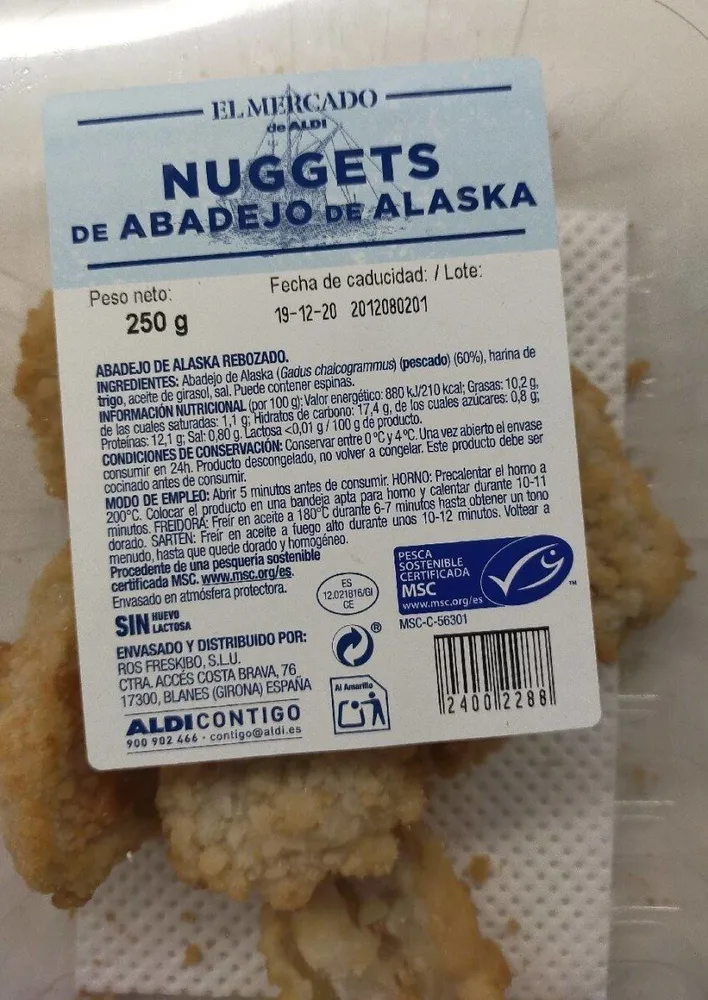 Nuggets de Abadejo de Alaska
