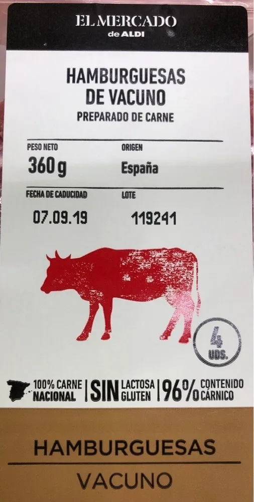 Hamburguesas de Vacuno