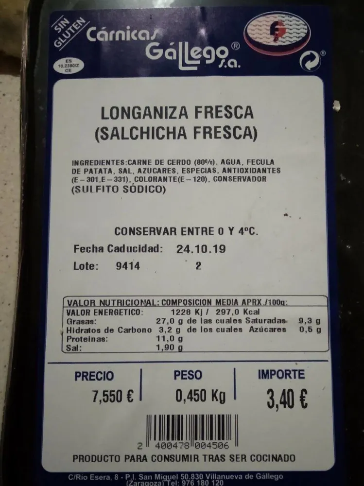 Longaniza fresca