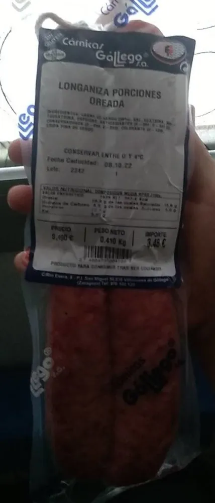 Longaniza porciones oreada