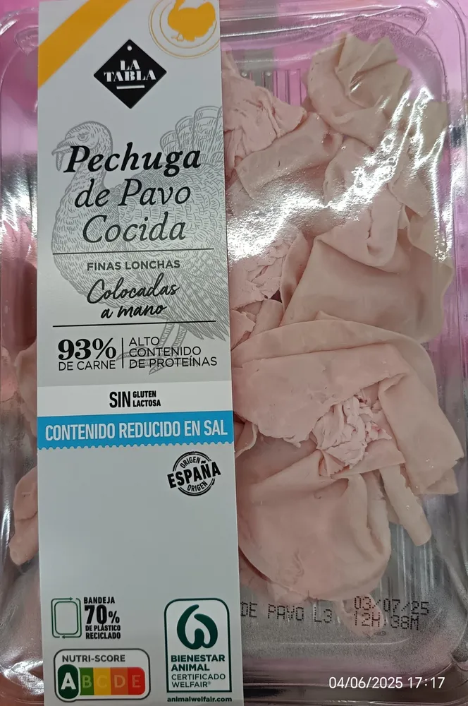 Pechuga de Pavo Cocida Bajo Contenido el Sal