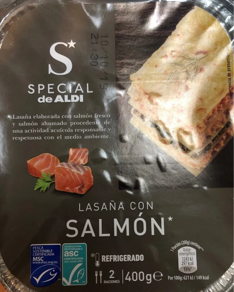 Lasaña con salmón