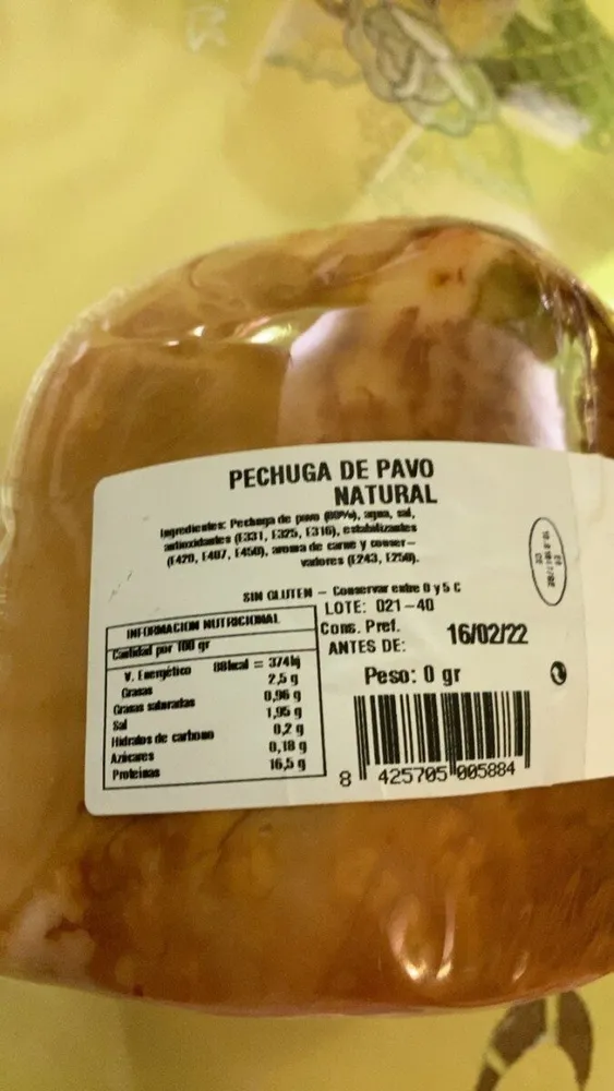 Pechuga de pavo natural
