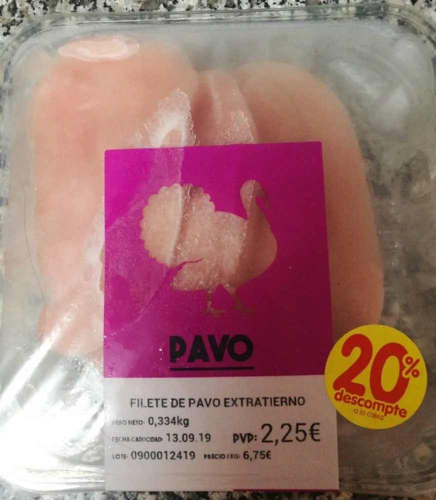 Filete de pavo extratierno