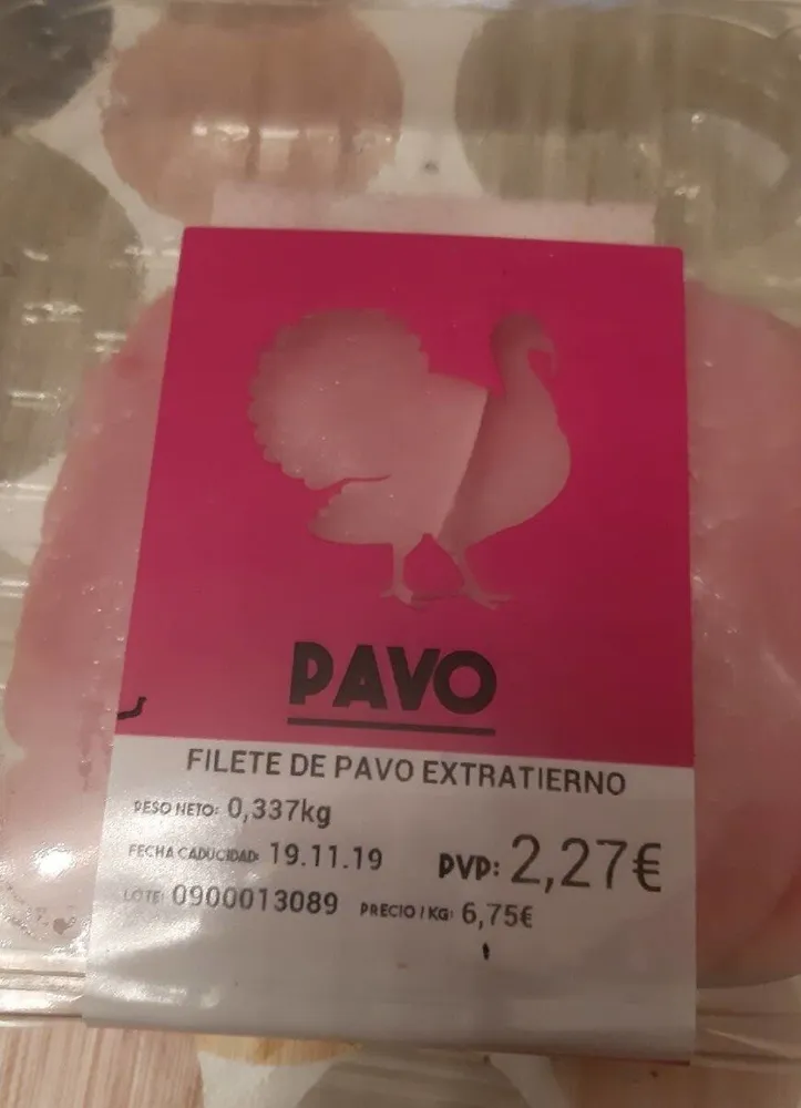 Filete de pavo extratierno