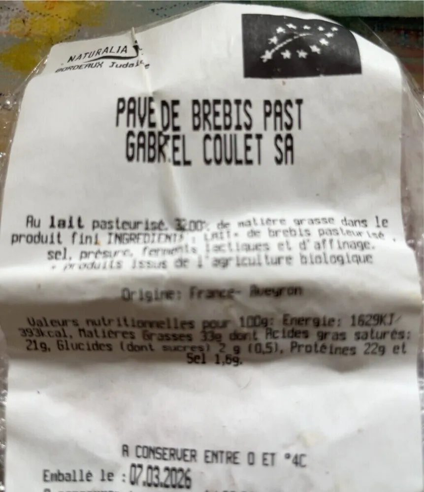 Pavé de brebis pasteurisé