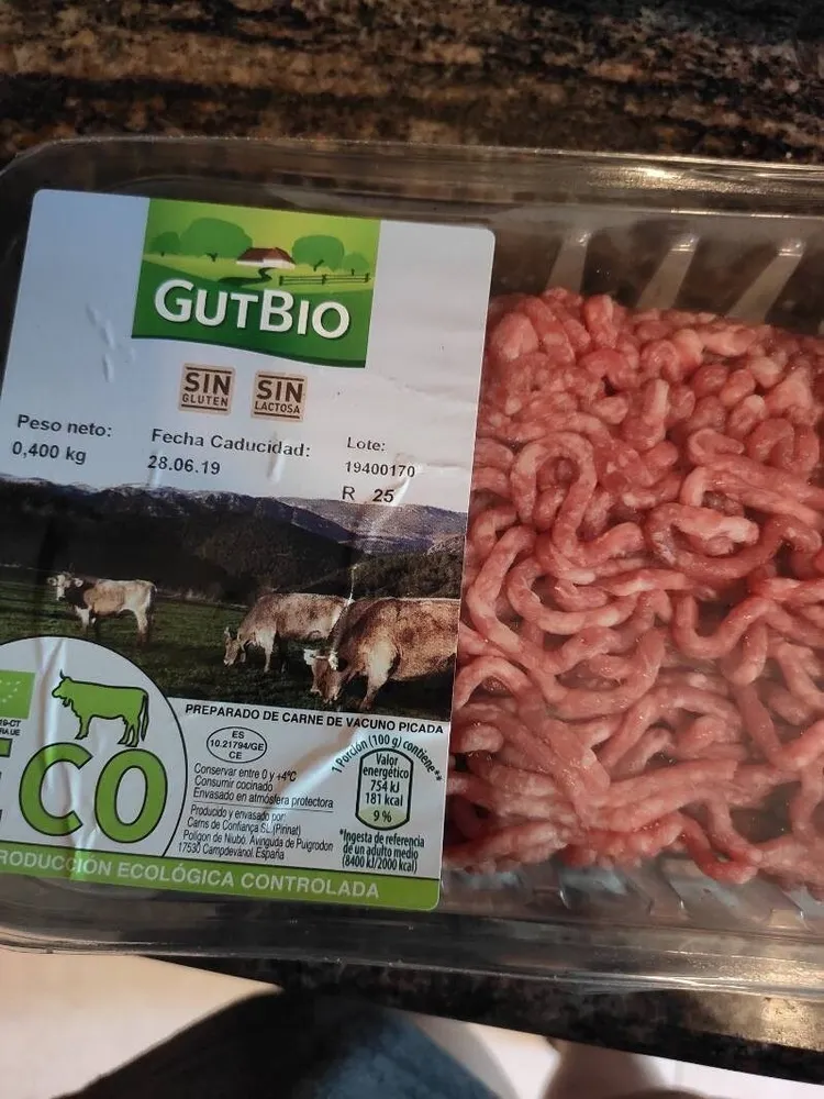 Preparado de carne de vacuno picada