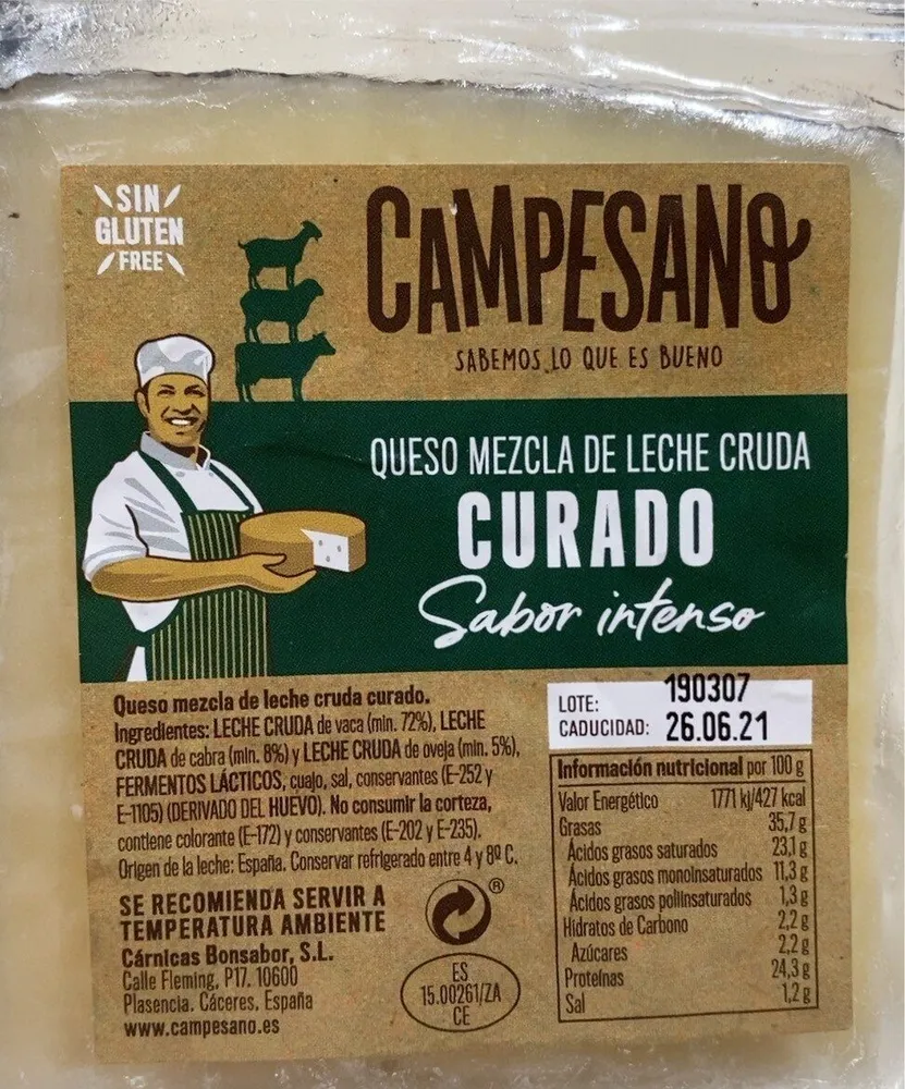 Queso mezcla de leche cruda
