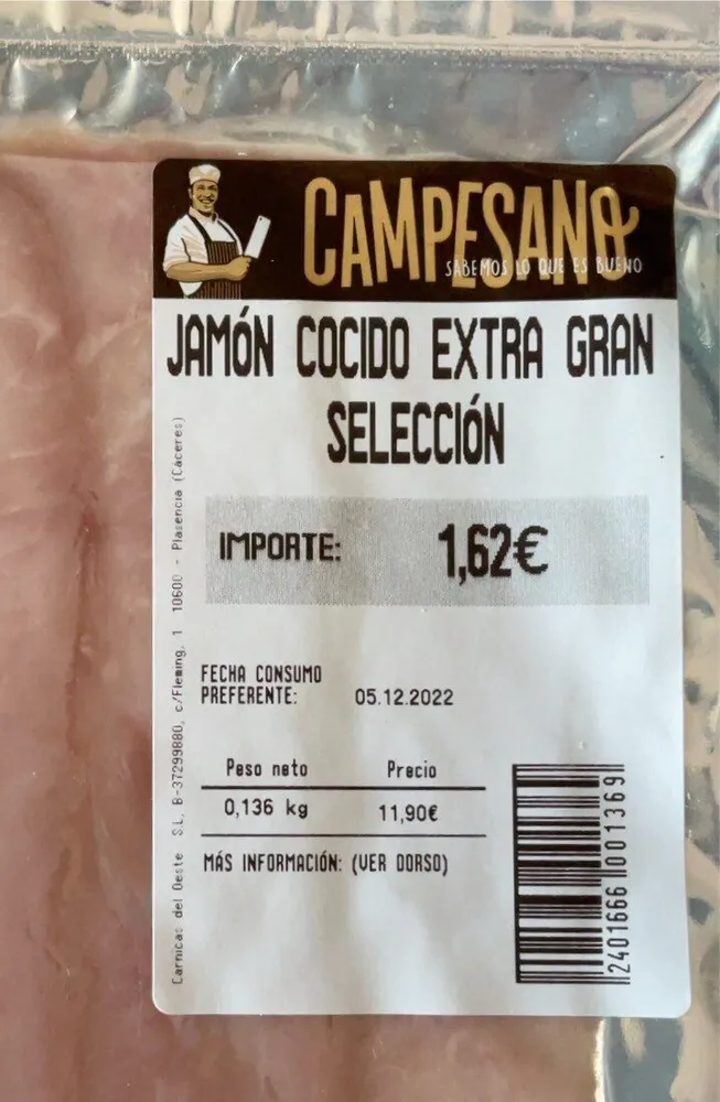 Jamón cocido extra gran selección