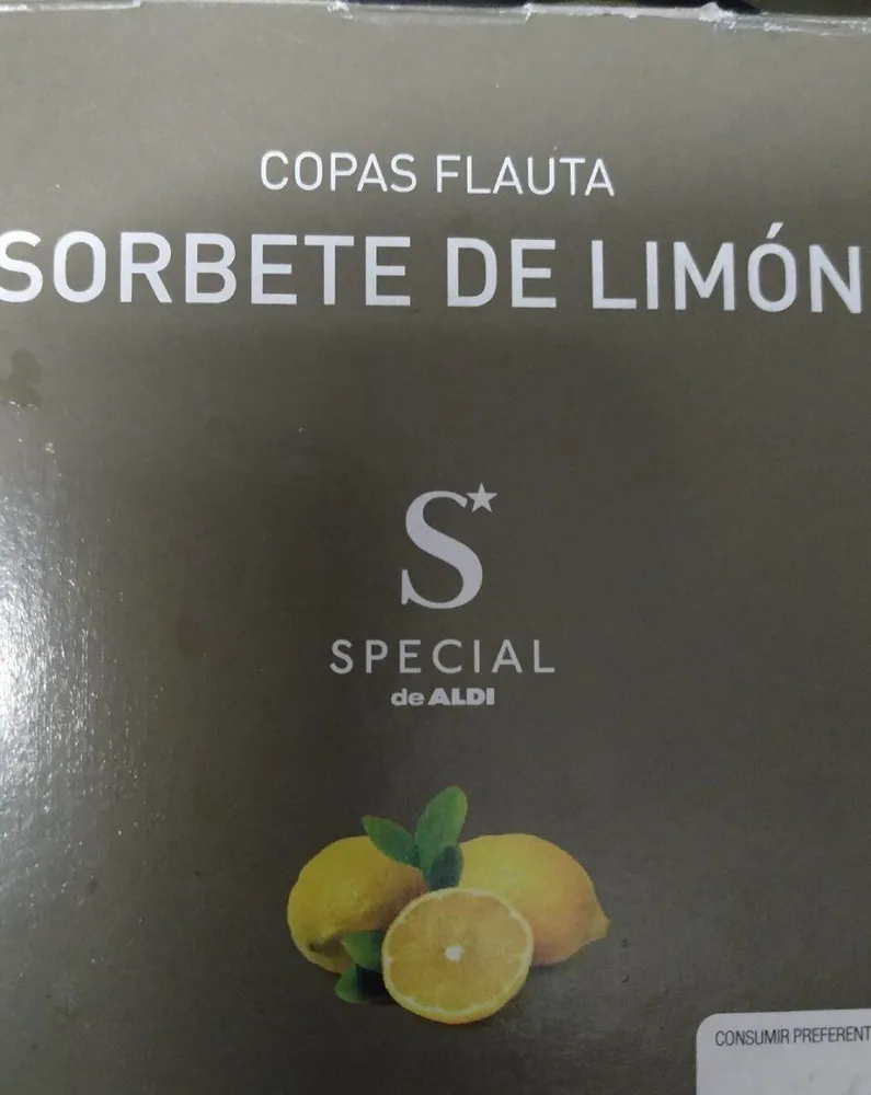 Sorbete de limón copas flauta