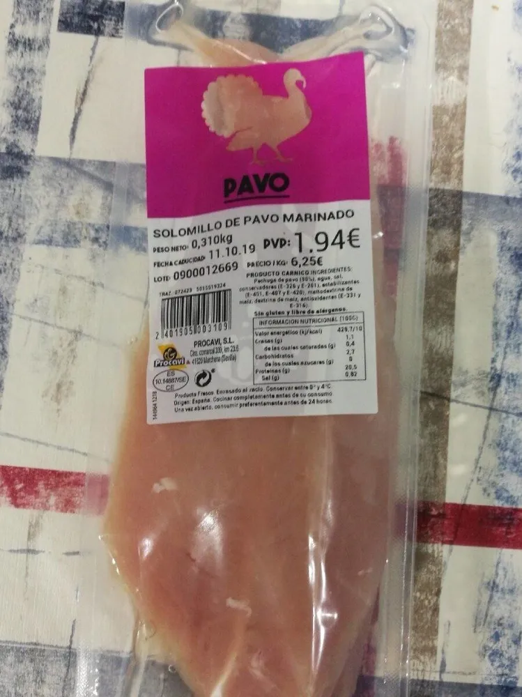 Solomillo de pavo marinado
