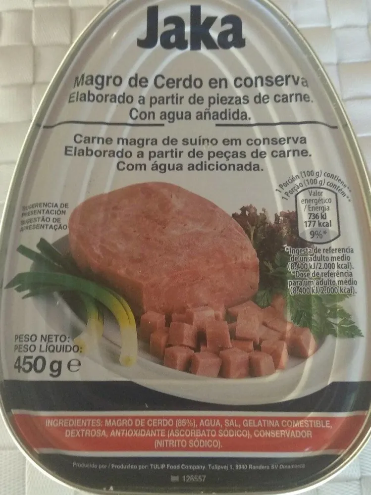Jaka magro de cerdo en conserva
