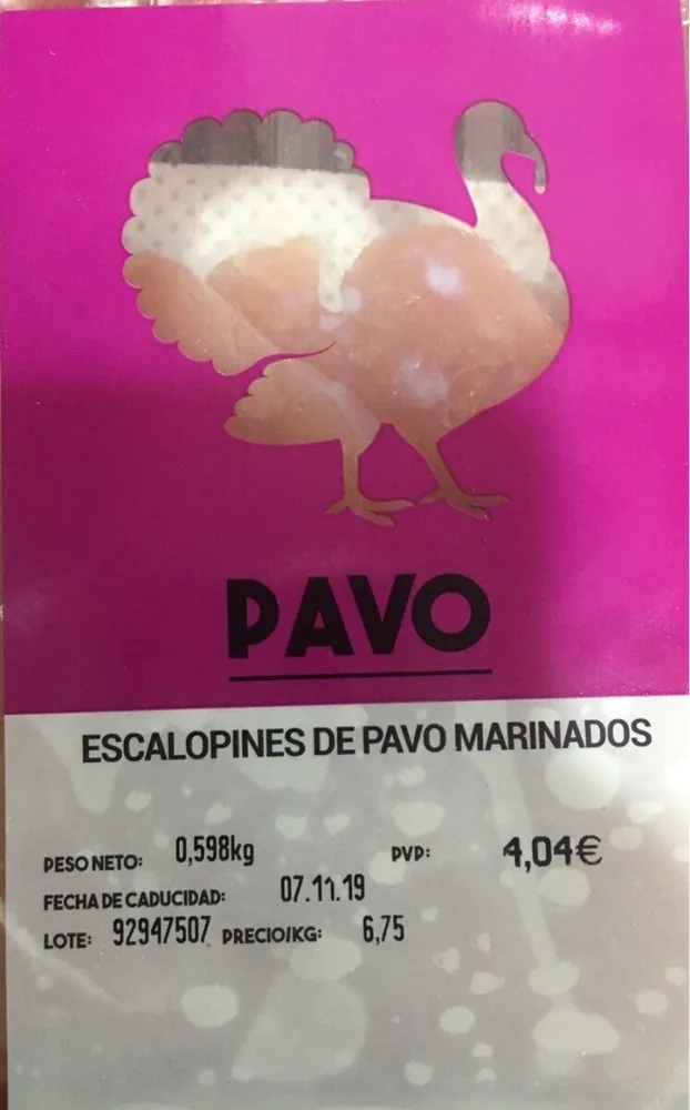 Escalopines de pavo marinados