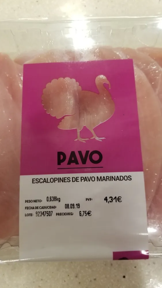Escalopines de pavo marinados