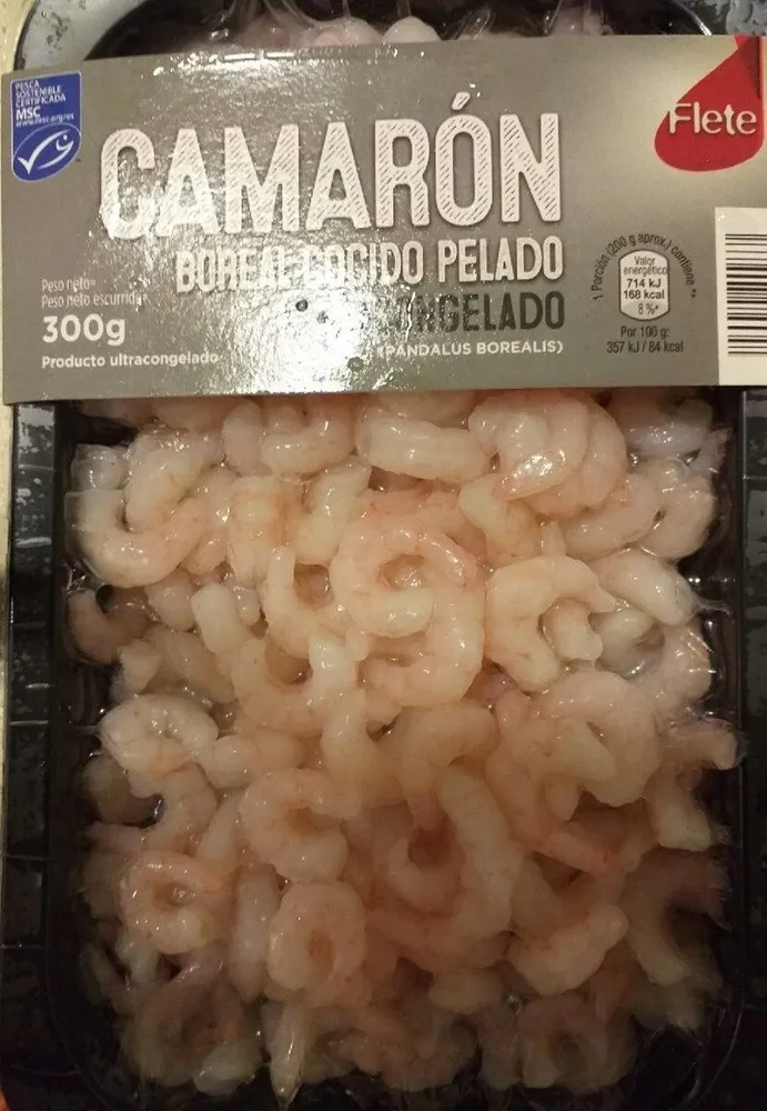 Camarón boreal cocido
