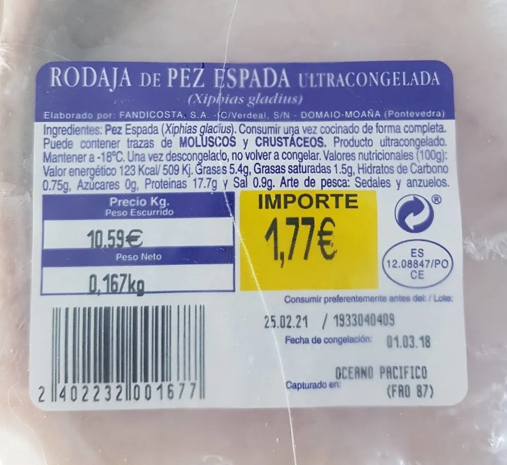 Rodaja Pez Espada