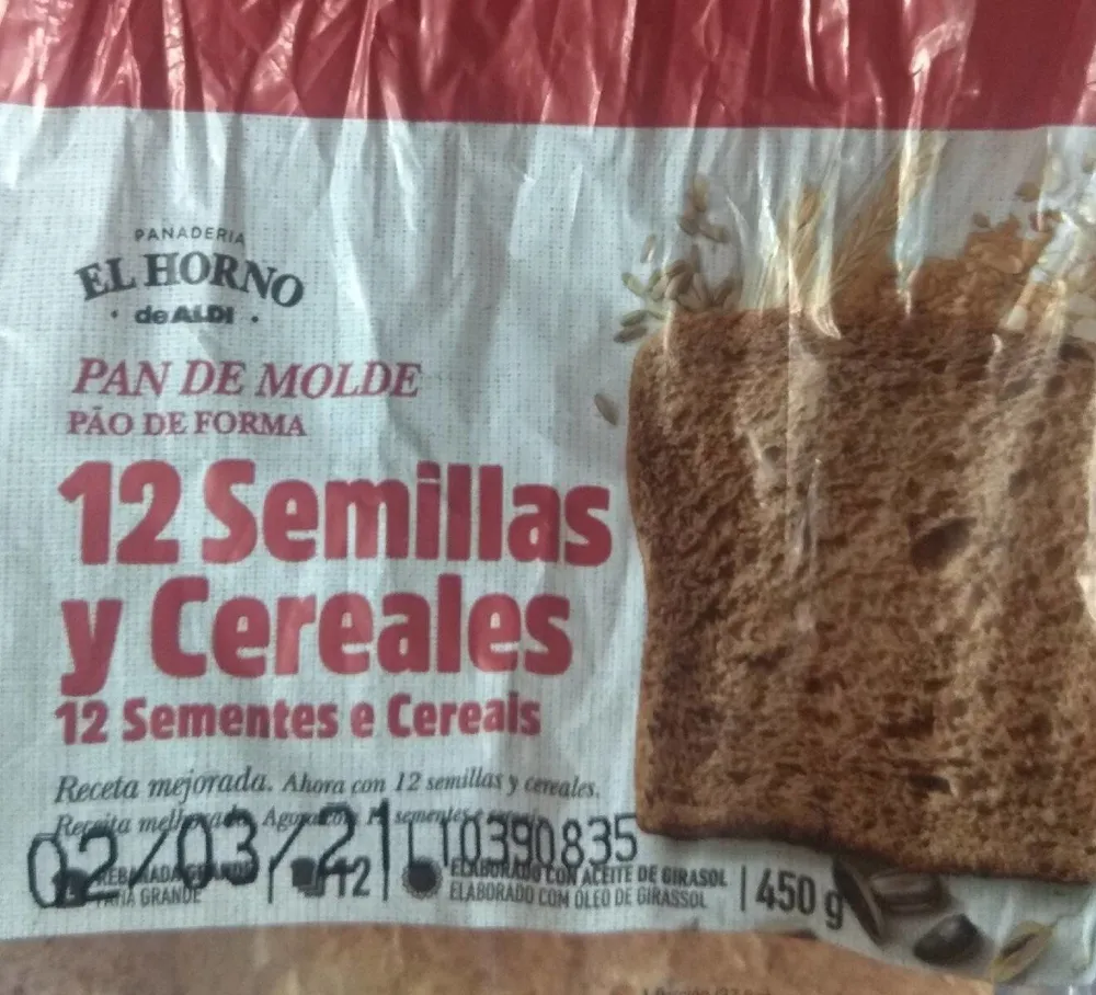 Pan de molde 12 semillas y cereales